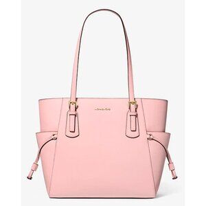 S Michael Kors Voyager Large Tote Bag Pink Leather Laptop Purse 35S5GV6T7L NWT